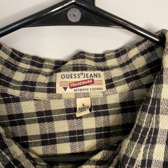 Men’s Guess Jeans Vintage 90s Plaid Button Down Shirt - Picture 3 of 5
